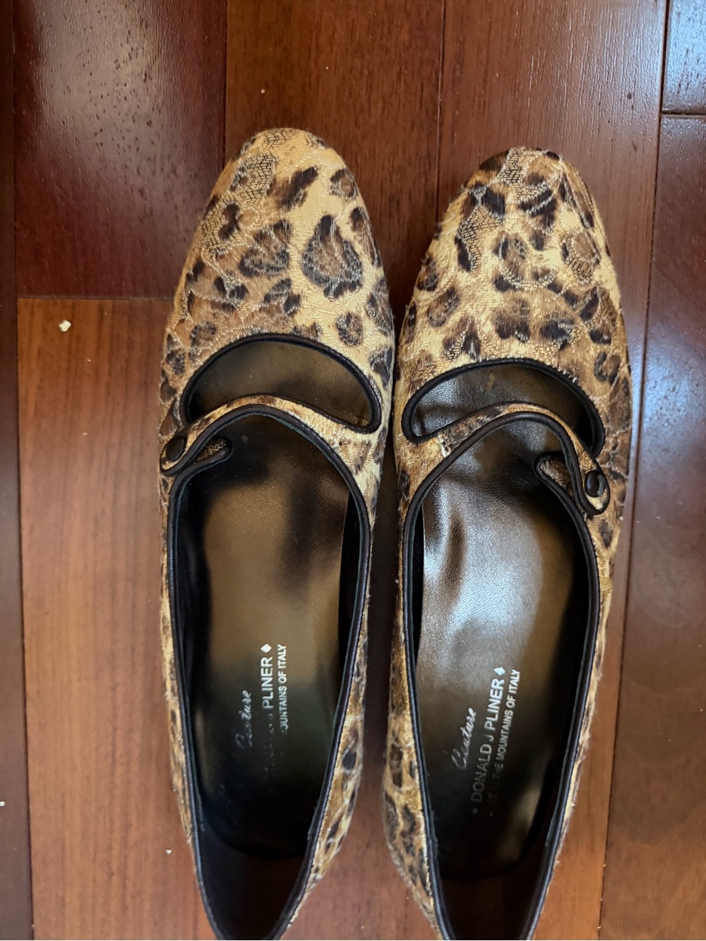 Donald J. Pliner Leopard-Print Mary Jane Flats in Tan and Brown 9
